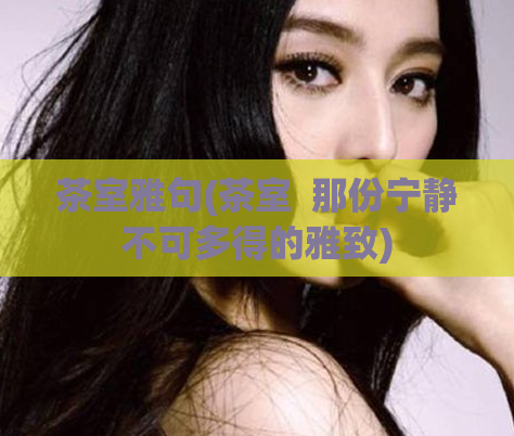 茶室雅句(茶室  那份宁静不可多得的雅致) 第1张