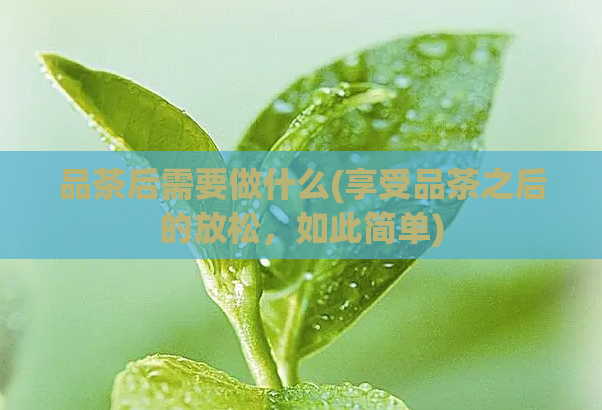 品茶后需要做什么(享受品茶之后的放松，如此简单)  第1张