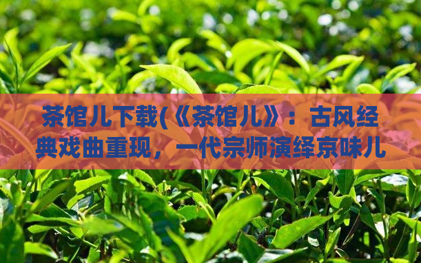 茶馆儿下载(《茶馆儿》：古风经典戏曲重现，一代宗师演绎京味儿文化神韵)  第1张
