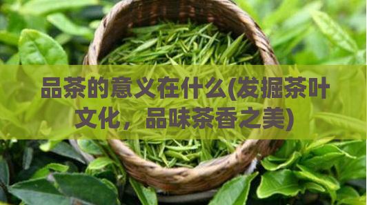 品茶的意义在什么(发掘茶叶文化，品味茶香之美)  第1张