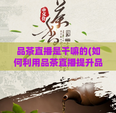 品茶直播是干嘛的(如何利用品茶直播提升品牌知名度)  第1张