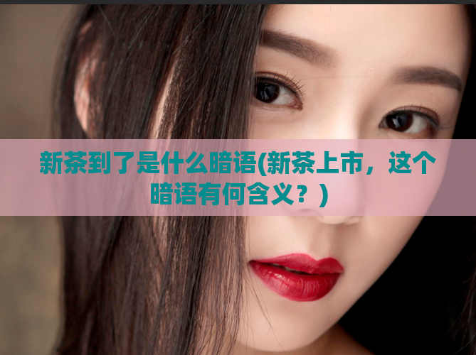 新茶到了是什么暗语(新茶上市，这个暗语有何含义？)  第1张