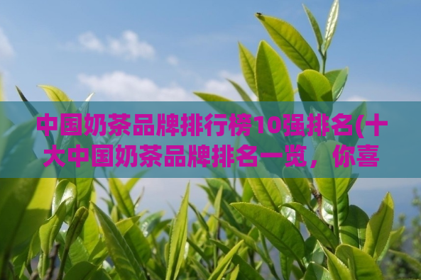 中国奶茶品牌排行榜10强排名(十大中国奶茶品牌排名一览，你喜欢哪一家？)  第1张