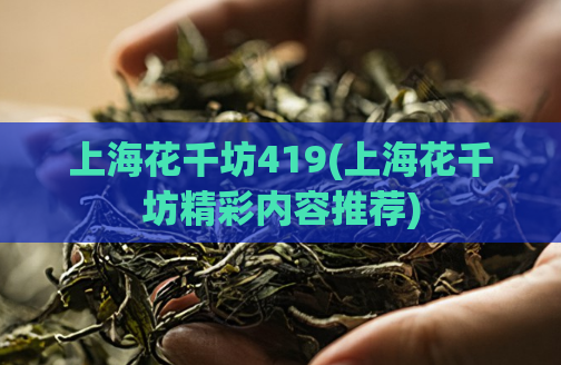 上海花千坊419(上海花千坊精彩内容推荐)  第1张