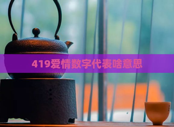 419爱情数字代表啥意思 第1张 419爱情数字代表啥意思 第1张