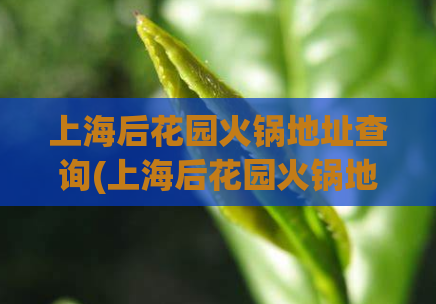 上海后花园火锅地址查询(上海后花园火锅地址查询,详细指南!) 第1张 上海后花园火锅地址查询(上海后花园火锅地址查询,详细指南!) 第1张